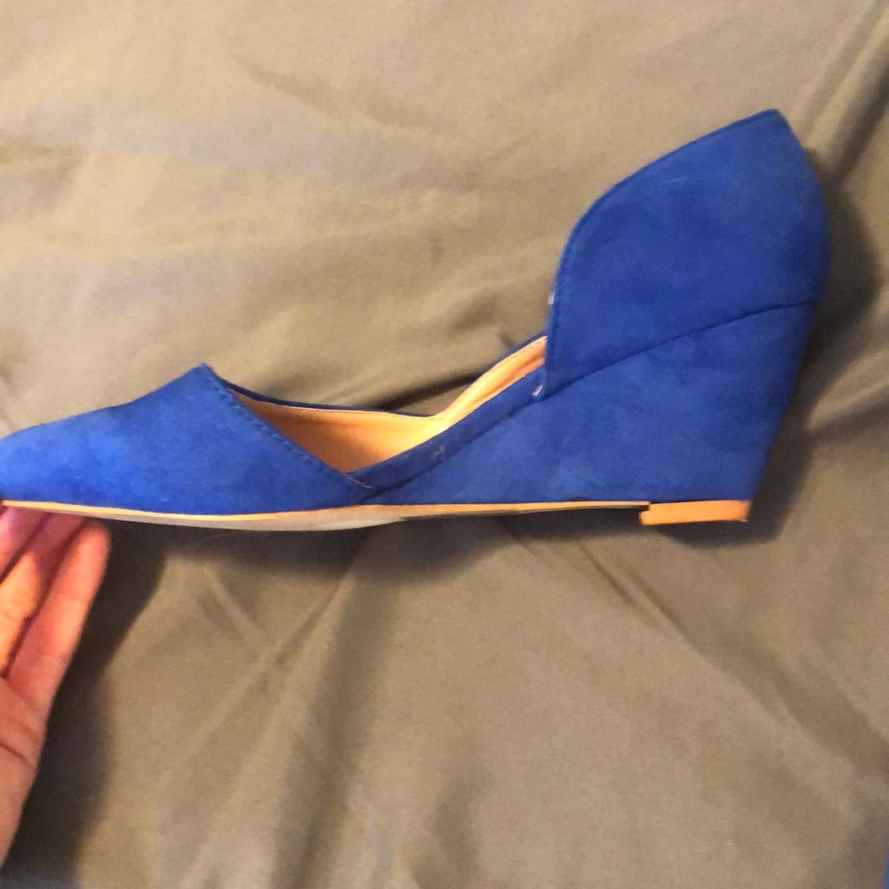 Blue Suede Wedges - Picture 4 of 6